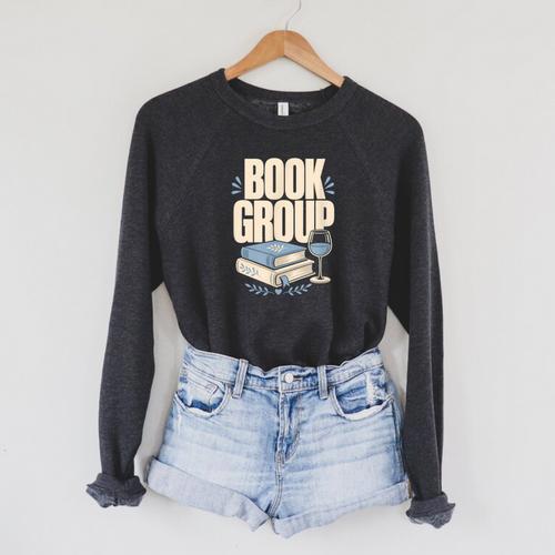 Book Group Reader Club Crew Cozy Nights Book Club Raglan Sleeve Sweatshirt - Bookorys