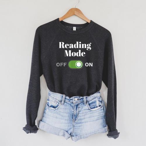 Book Lover Readers Reading Mode On Raglan Sleeve Sweatshirt - Bookorys DE