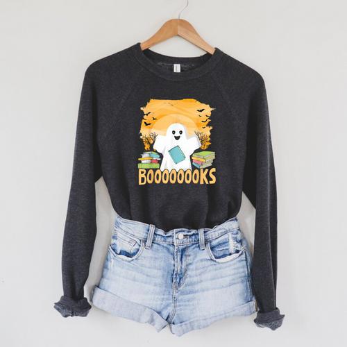 Book Reading Club Halloween Book Lovers Spooky Librarians Raglan Sleeve Sweatshirt - Bookorys