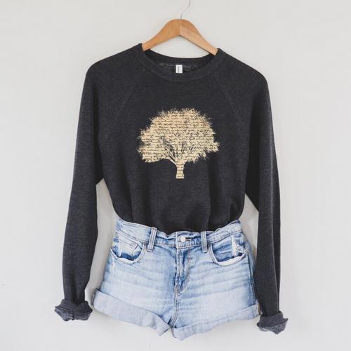 Book Tree Fantasy Raglan Sleeve Sweatshirt - Bookorys AU