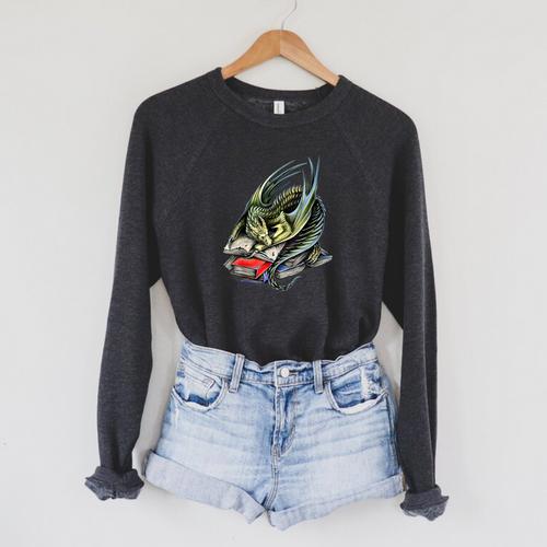 Book Wyrm Magical Dragon Book Worm Reading Tee T-Shirt Raglan Sleeve Sweatshirt - Bookorys AU