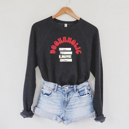 Bookaholic Book Lovers Librarian Teacher Book Reader Raglan Sleeve Sweatshirt - Bookorys AU