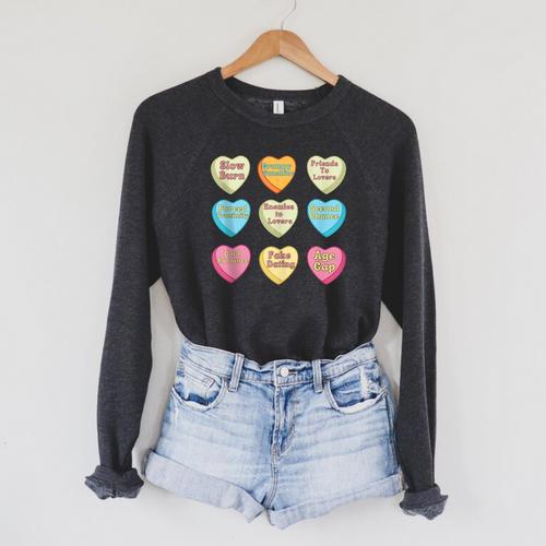 Bookish Romance Tropes Smut Reader Spicy Book Lover Raglan Sleeve Sweatshirt - Bookorys