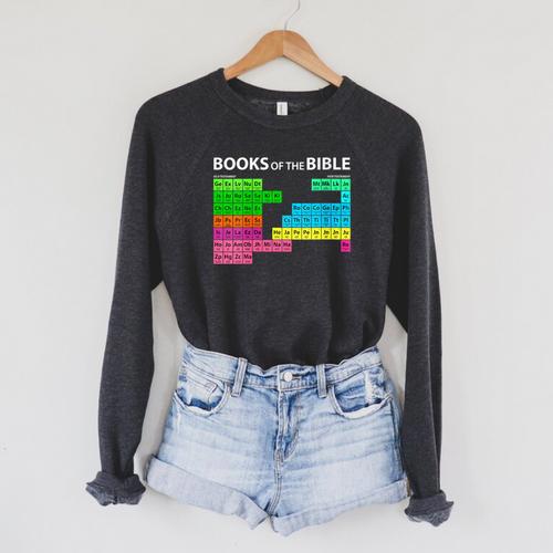 Books Of Bible Periodic Table Seminary Pastor Appreciation Raglan Sleeve Sweatshirt - Bookorys CA