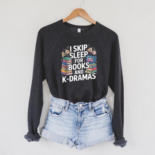 Bookworm K-Drama Korean Drama Oppa Book Reader South Korea Raglan Sleeve Sweatshirt - Bookorys DE