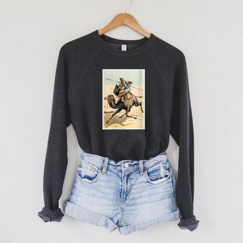 Camel Johnson's Household Book Nature African Muslim Warrior Raglan Sleeve Sweatshirt - Bookorys DE
