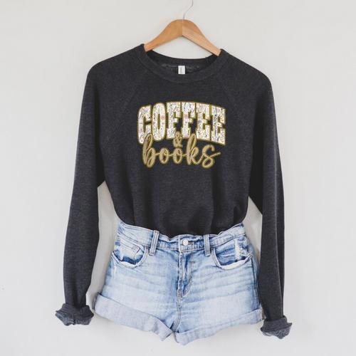 Coffee And Books I Love Them Both Book Coffee Lover Raglan Sleeve Sweatshirt - Bookorys