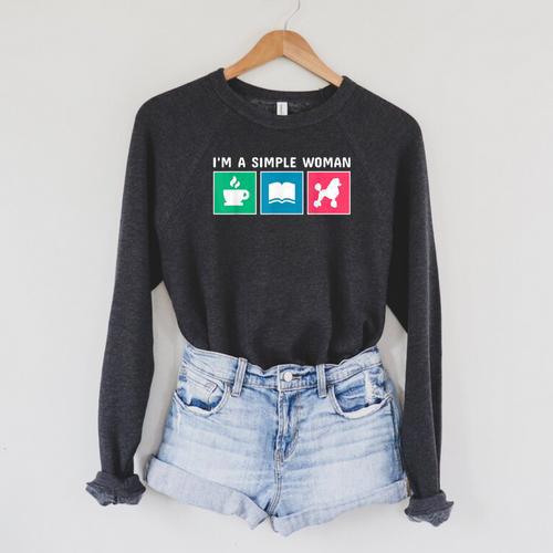 Coffee Books And Poodle Dog Men Women Kids Raglan Sleeve Sweatshirt - Bookorys UK