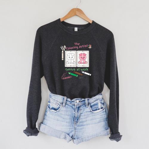 Coloring Book For Kids Ages 3 To 5 Color Inside The Lines Raglan Sleeve Sweatshirt - Bookorys CA