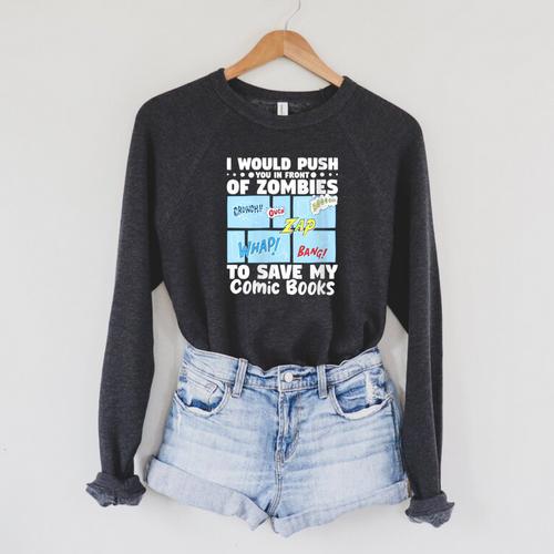 Comics Collecting Book Collector Guide Comics Lover Raglan Sleeve Sweatshirt - Bookorys