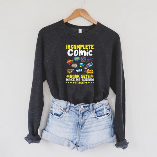 Comics Collector Gear Comic Book Collecting Comics Lover Raglan Sleeve Sweatshirt - Bookorys