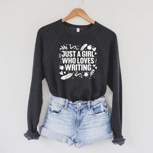 Cool Writing For Women Girls Book Writer Author Poetry Raglan Sleeve Sweatshirt - Bookorys