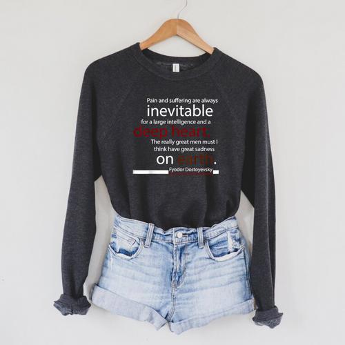 Crime And Punishment Fyodor Dostoyevsky Book Quote T Shirt Raglan Sleeve Sweatshirt - Bookorys DE