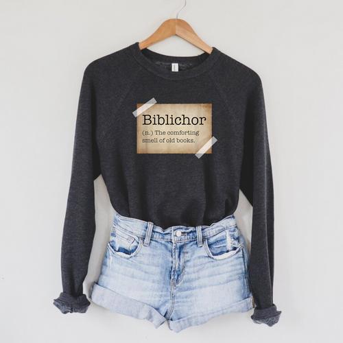 Dark Academia Aesthetic Biblichor Old Vintage Books Lover Raglan Sleeve Sweatshirt - Bookorys CA