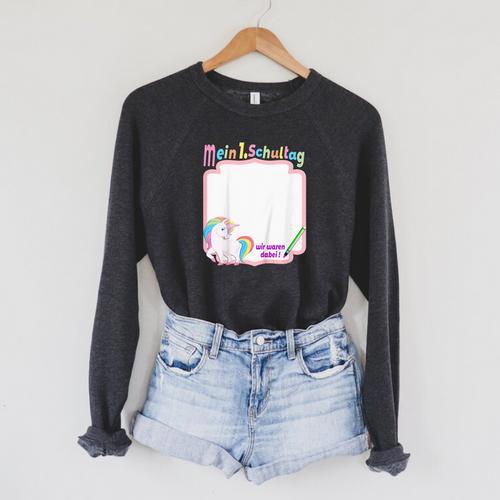 First Day Of School 2021 Guest Book Unicorn Unicon Raglan Sleeve Sweatshirt - Bookorys