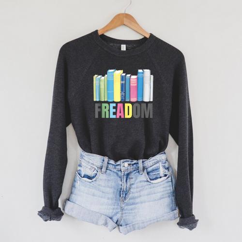 Freadom Books Reader Librarian Reading Raglan Sleeve Sweatshirt - Bookorys UK