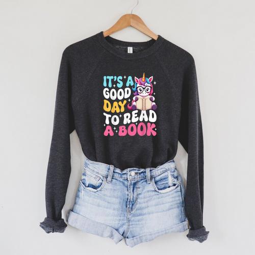 It's a Good Day To Read a Book World Book Day Costume Kids Raglan Sleeve Sweatshirt - Bookorys DE