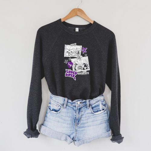 Kids DOAWK Purple Loded Diper Collage Book Series Raglan Sleeve Sweatshirt - Bookorys