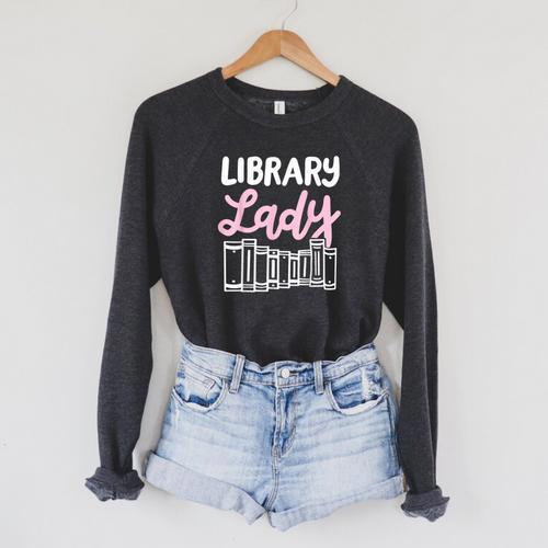 Librarian Library Books Reading Reader Raglan Sleeve Sweatshirt - Bookorys AU