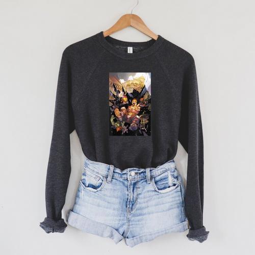 Marvel Comixology Avengers Issue 1 Of 10 Comic Book Cover Raglan Sleeve Sweatshirt - Bookorys