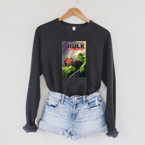 Marvel Comixology The Hulk Adam Warlock Comic Book Cover Raglan Sleeve Sweatshirt - Bookorys