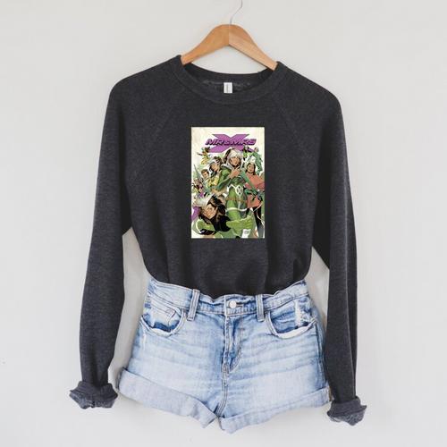 Marvel Comixology Mr & Mrs X Comic Book Cover Raglan Sleeve Sweatshirt - Bookorys AU