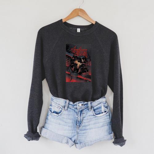 Marvel Comixology Venom Issue 11 Comic Book Cover Raglan Sleeve Sweatshirt - Bookorys