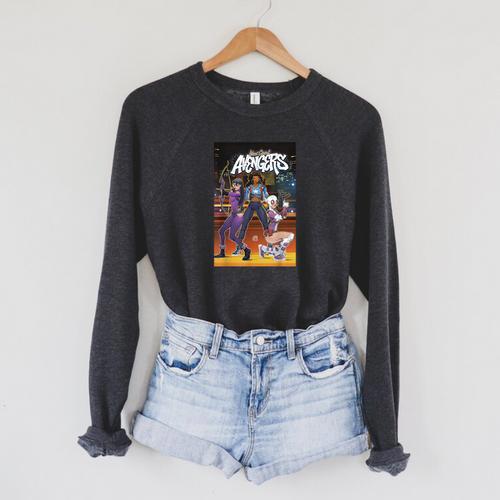 Marvel Comixology West Coast Avengers 8 Comic Book Cover Raglan Sleeve Sweatshirt - Bookorys
