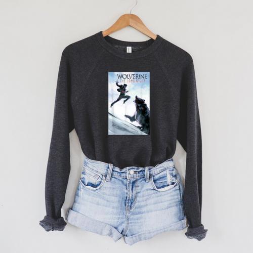 Marvel Comixology Wolverine Long Nights Comic Book Cover Raglan Sleeve Sweatshirt - Bookorys UK