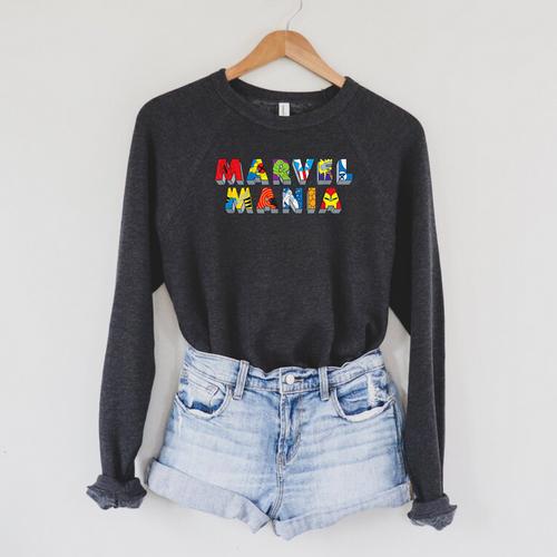 Marvel Mania Retro Comic Book Raglan Sleeve Sweatshirt - Bookorys DE