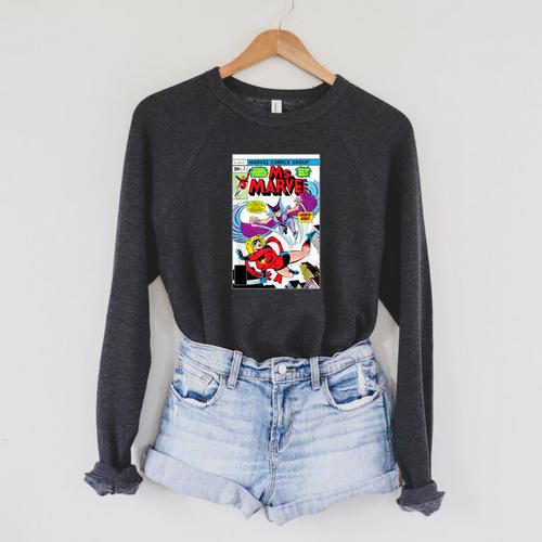 Marvel X-Men Ms Marvel Vs Death-Bird Comic Book Cover Raglan Sleeve Sweatshirt - Bookorys DE