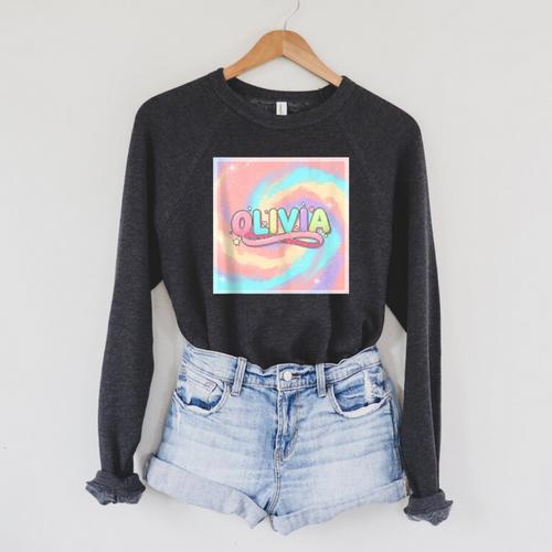 Olivia Comic Book Style Raglan Sleeve Sweatshirt - Bookorys
