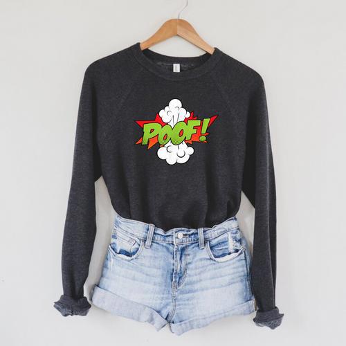 Poof Comic Cool Retro Comic Book Shirt Men Women T-Shirt Raglan Sleeve Sweatshirt - Bookorys AU