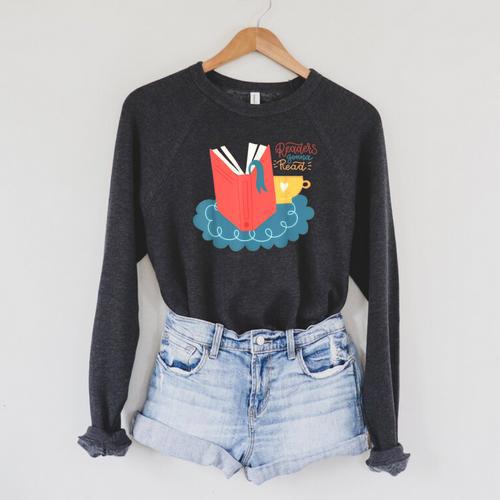 Readers Gonna Read Book Lover Coffee Lazy Weekend Raglan Sleeve Sweatshirt - Bookorys CA