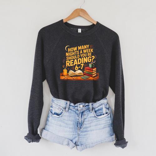 Reading 67 Six Seven Meme English Teacher Book Lover Raglan Sleeve Sweatshirt - Bookorys CA
