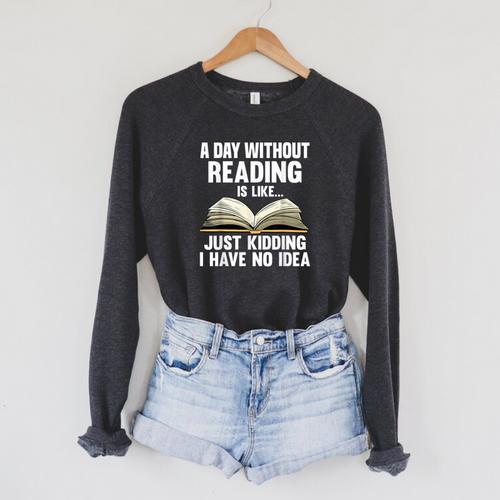 Reading Art For Men Women Reading Book Lover Bookworm Small Raglan Sleeve Sweatshirt - Bookorys UK