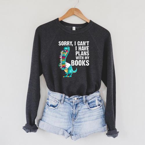 Reading Books For Men Women Bookworm Story Reader Raglan Sleeve Sweatshirt - Bookorys