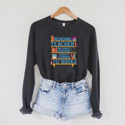 Reading Books Reading Teacher Raglan Sleeve Sweatshirt - Bookorys UK