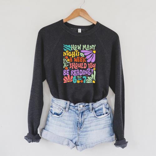 Reading Six Seven Meme Book Lover 67 Teacher 6 7 Raglan Sleeve Sweatshirt - Bookorys CA