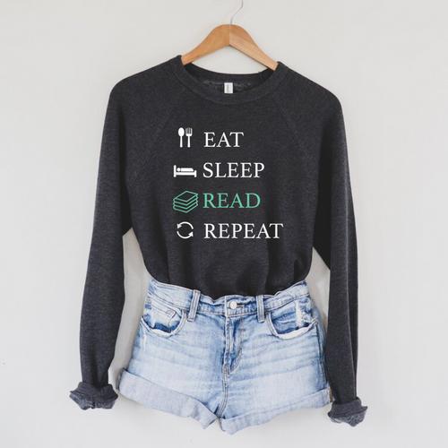 Reading Teacher Bookworm Bookstore Book Lover Men Women Raglan Sleeve Sweatshirt - Bookorys