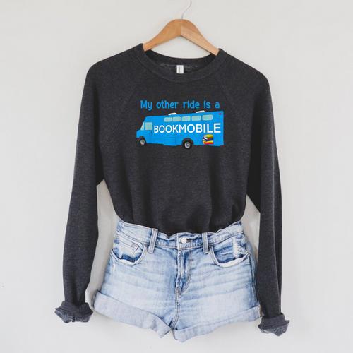 My Other Ride Is a Bookmobile Librarians Book Lovers Raglan Sleeve Sweatshirt - Bookorys UK
