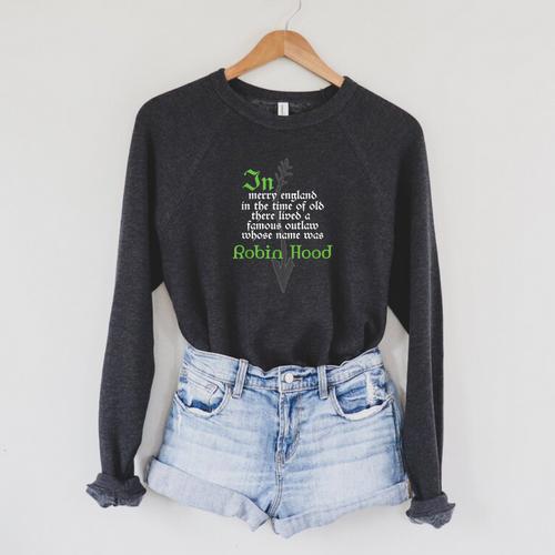 Robin Hood T Shirt For Book Lovers And Literature Fans Raglan Sleeve Sweatshirt - Bookorys