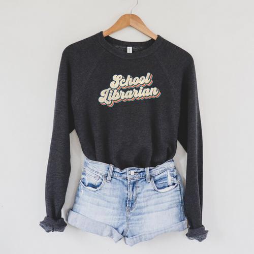 School Librarian Library Worker Bookworm Book Cataloger Raglan Sleeve Sweatshirt - Bookorys