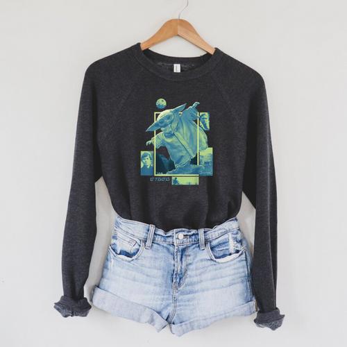 Star Wars The Book Of Boba Fett Grogu Luke Skywalker Ahsoka Raglan Sleeve Sweatshirt - Bookorys
