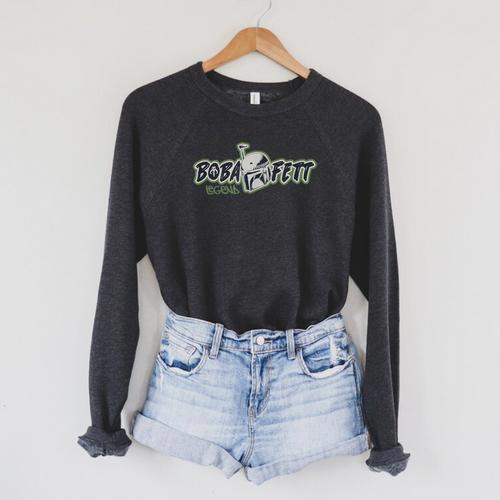 Star Wars The Book Of Boba Fett Legend Logo Raglan Sleeve Sweatshirt - Bookorys