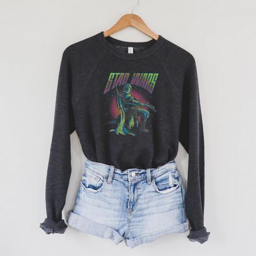 Star Wars The Book Of Boba Fett Retro Poster V-2 Raglan Sleeve Sweatshirt - Bookorys