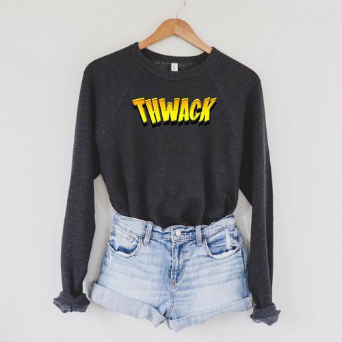 THWACK Vintage Retro Comic Book Raglan Sleeve Sweatshirt - Bookorys