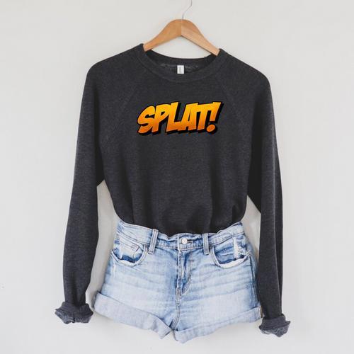 Vintage Comic Book Collector Reader Sound Effect Splat Raglan Sleeve Sweatshirt - Bookorys CA