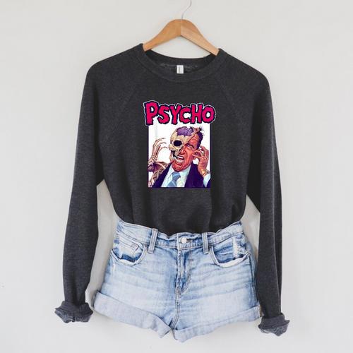 Vintage Movie Horror Poster Comic Book Graphic Film Night Raglan Sleeve Sweatshirt - Bookorys