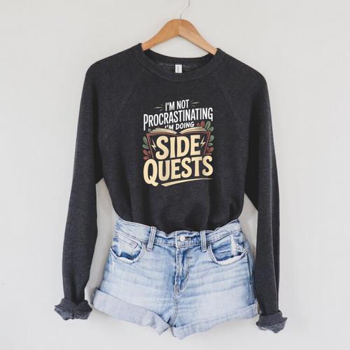 Women's Im Not Procrastinating Im Doing Side Quests Book Lover Raglan Sleeve Sweatshirt - Bookorys AU